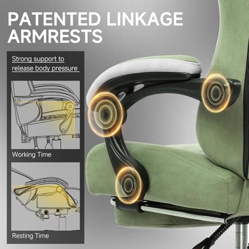 GTPLAYER Office Chair, Gaming Computer Desk Fabric Chair with Footrest