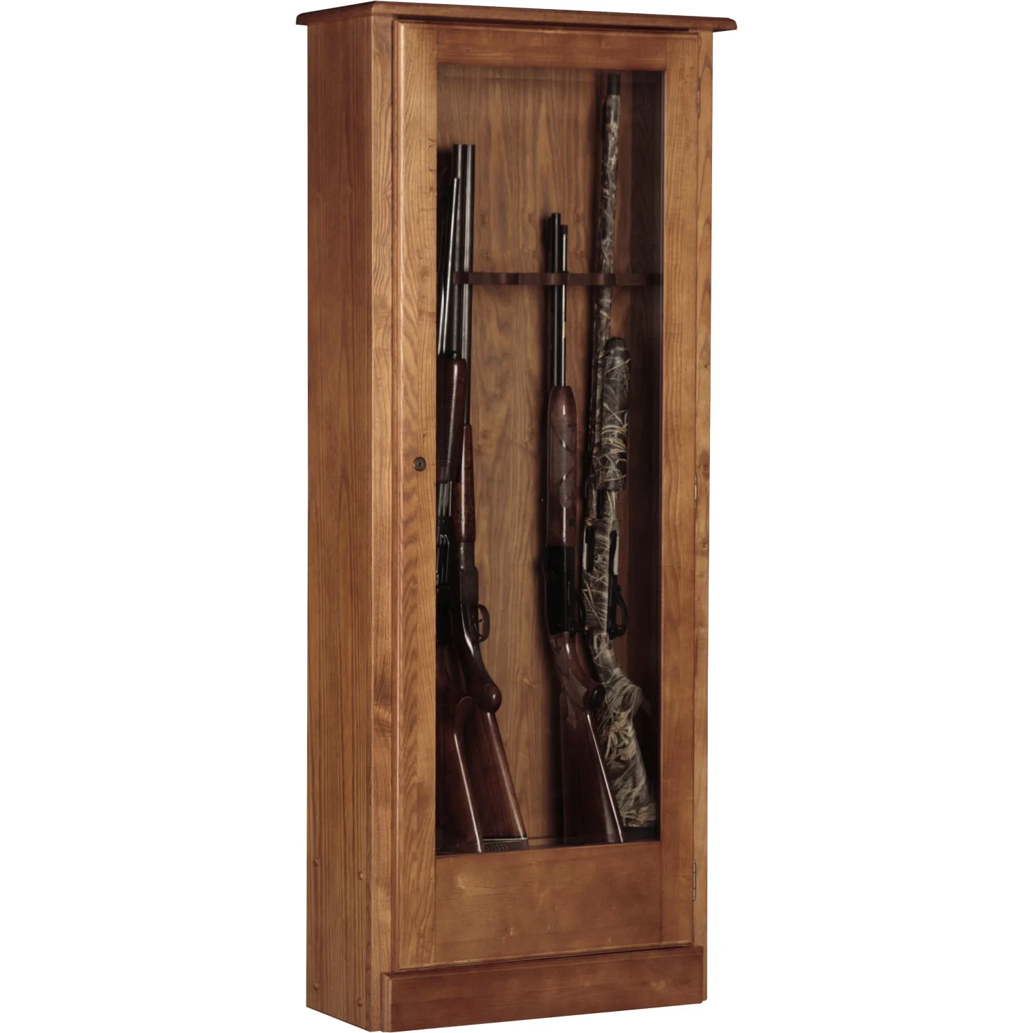 American Furniture Classics 10 Long Gun Key Lock Wooden Storage Display Cabinet