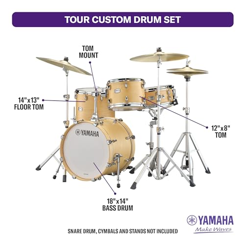 Yamaha Tour Custom Maple 4pc Standard Shell Pack, Chocolate Satin