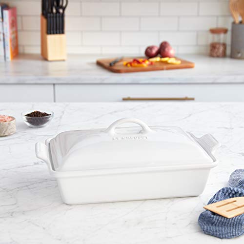 Le Creuset Stoneware Heritage Covered Rectangular Casserole, 4 qt. (12" x 9"), Cerise