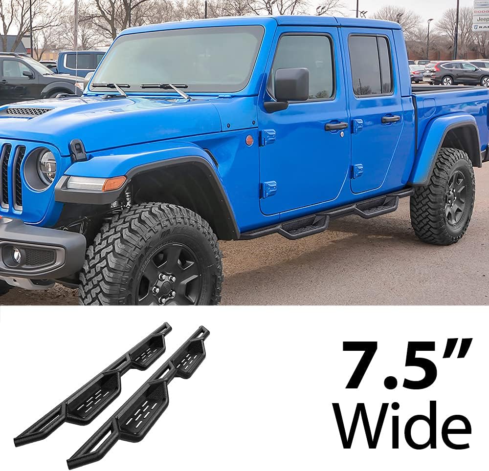 HD Ridez Drop Down Style Running Boards Side Step Rock Slider Compatible with Jeep Gladiator 2020-2022 Crew Cab