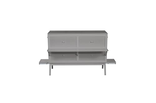 Queen Murphy Bed with Desk and Removable Shelves on Each Side, Murphy Bed Chest Murphy Bed Frame w/USB Port for Home Office, Studio or Guest Room