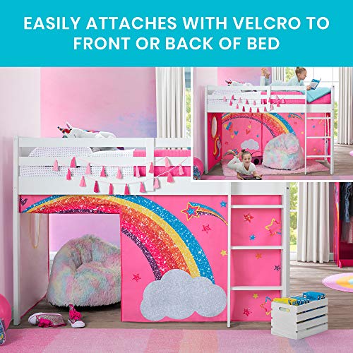 Delta Children Twin Loft Bed with Guardrail and Ladder (Coordinates with Loft Bed Tents Sold Separately), White