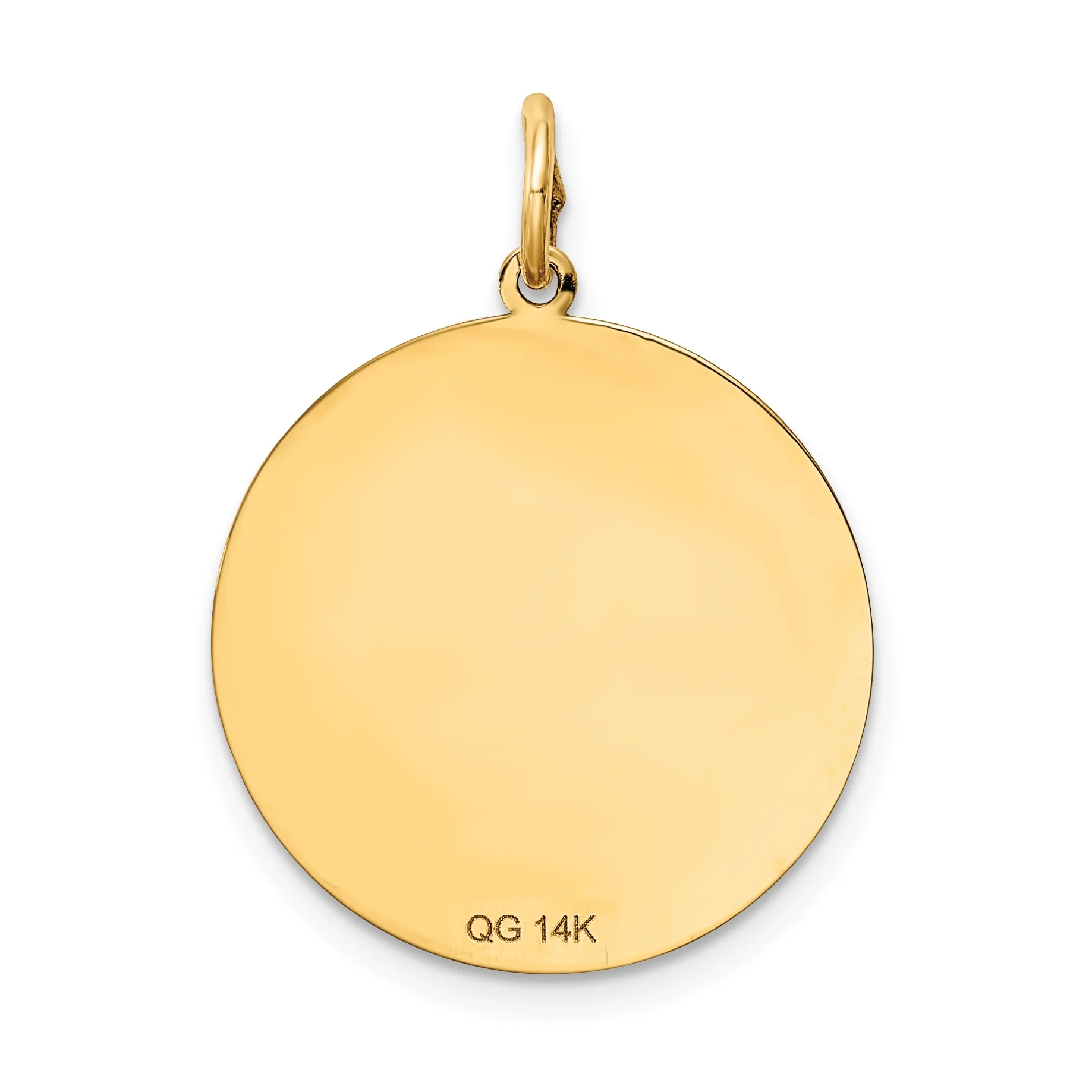 Finest Gold 14K Yellow Gold Solid Polished Smiley Face Pendant