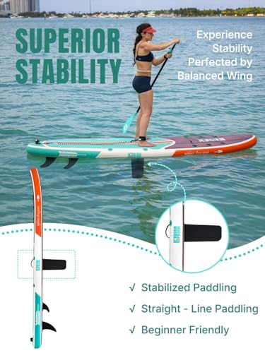 Niphean Inflatable Stand Up Paddle Board with SUP Accessories, Anti-Slip EVA Deck