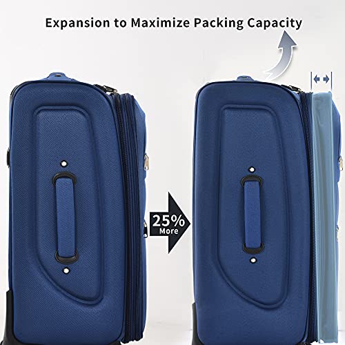 Merax Suitcase Set Softside 3-Piece Expandable Luggage with TSA Lock Spinner Wheels Lightweight Upright Luggage with Travel Bag(22/26/30 IN