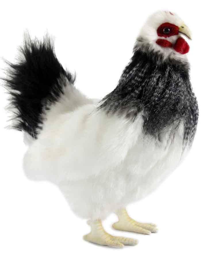 Hansa Black and White French Hen Plush
