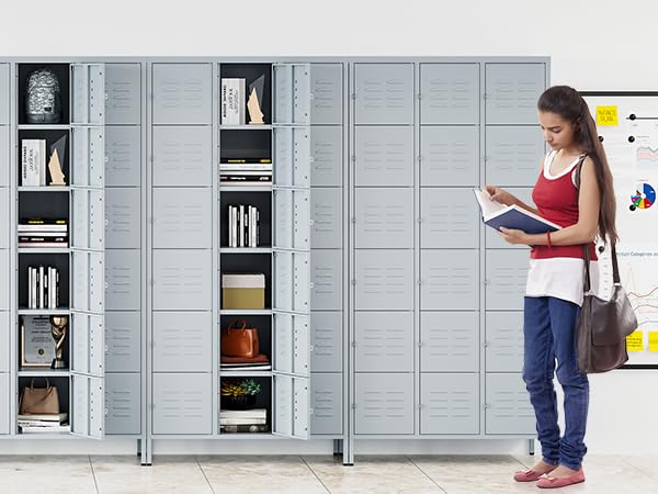 72" Metal Locker for Employees 3 Doors Blue Steel Storage Locker for Office, School, Gym - Metal Storage Cabinets for Home, Office, Gym, School