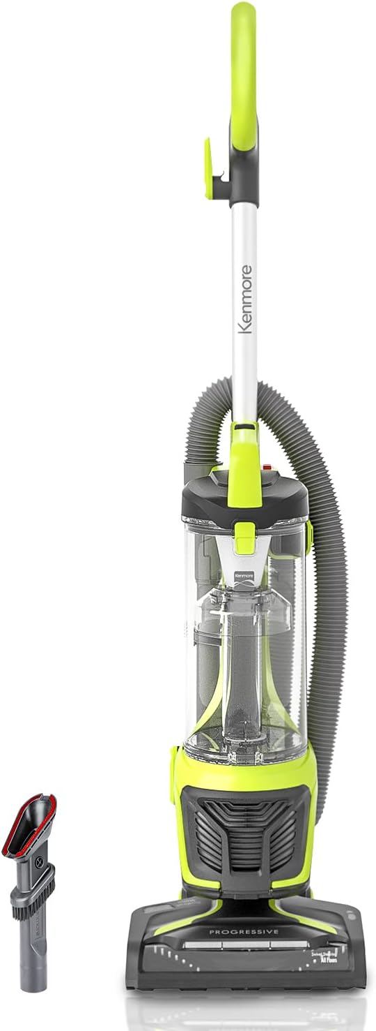 Kenmore DU2001 Bagless Upright Vacuum Carpet Cleaner with 2-Motor System, XL Dust Cup, 3-in-1 Combination Tool, Yellow