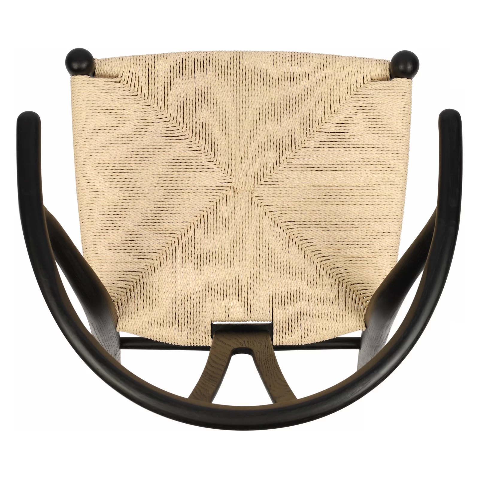 Tomile Dining Chair, Wishbone Chair Mid-Century Solid Wood Y Chair, Rattan Armchair (Ash Wood - Black with Natural Seat) - Radiant Selections