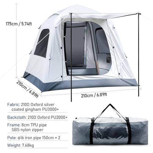 Automatic Inflatable Camping Tent，Easy Set up 3-4 Person Glamping Outdoor Air Blow Up Tents, Quick Setup Air Tent with a Built-in air Pump