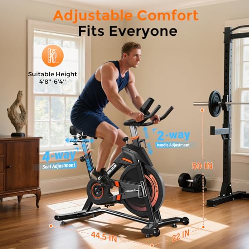 YOSUDA Light Commercial Exercise Bike for Home Magnetic Exercise Bike Stationary 350LB Capacity, Exercise Bike with Bluetooth