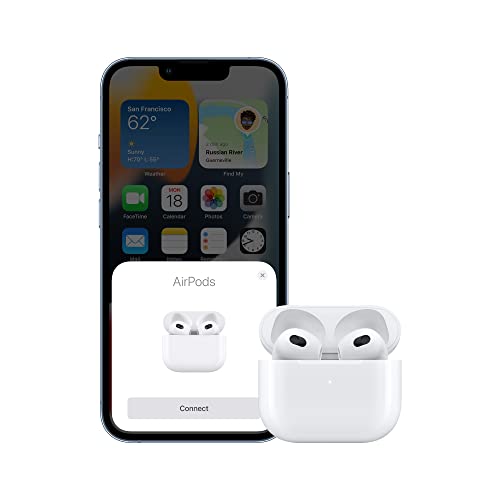 Apple AirPods (3rd Generation) Wireless Ear Buds, Bluetooth Headphones, Personalized Spatial Audio, Sweat and Water Resistant
