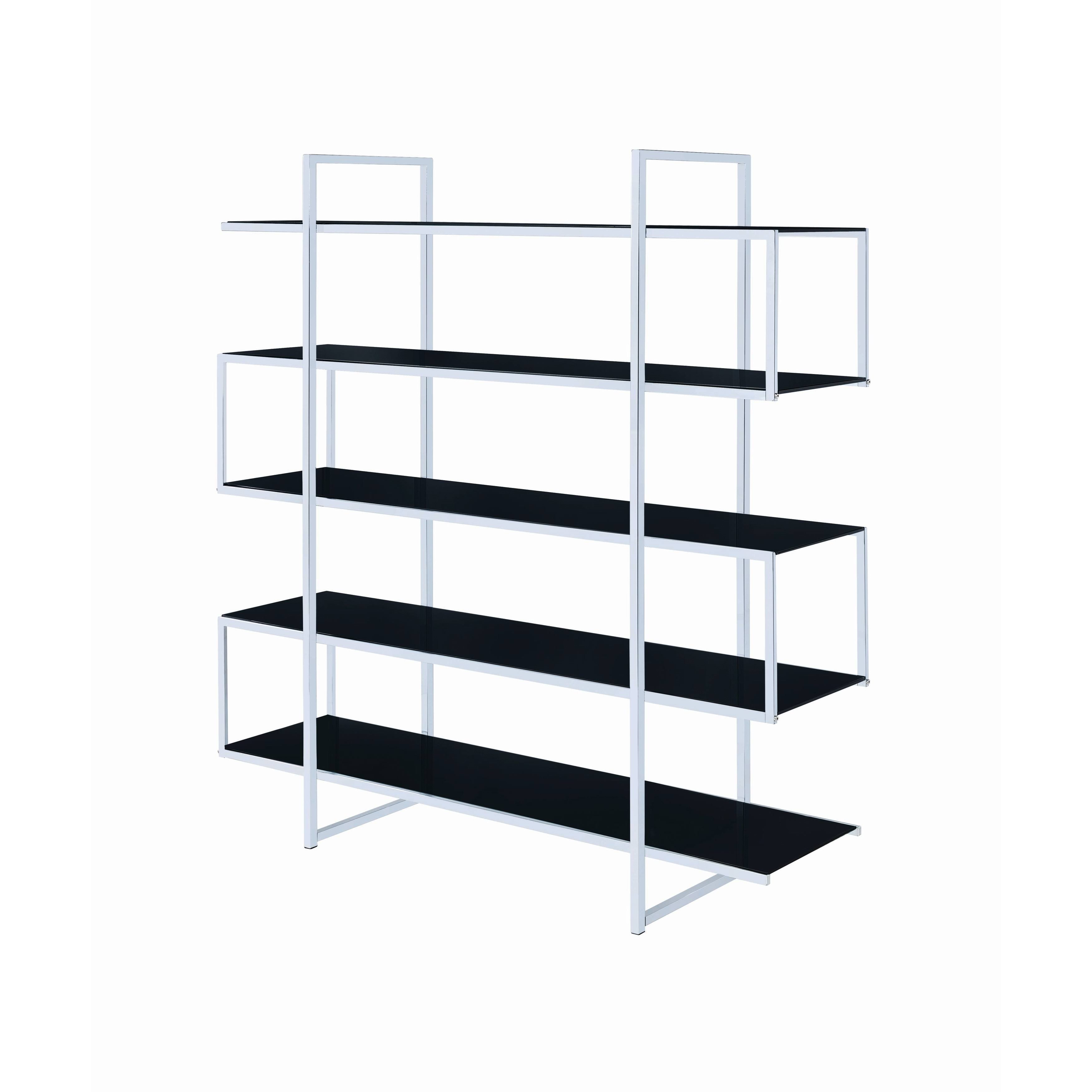 Coaster Chrome and Black Bookcase 801306