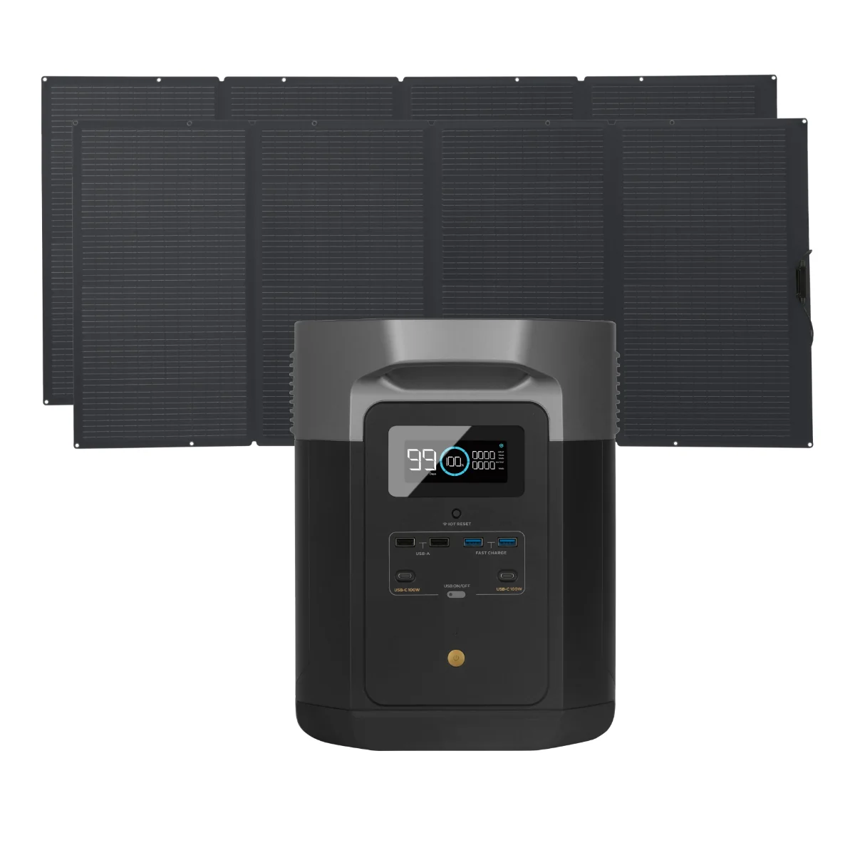 EcoFlow Package - DELTA Max 1600 Portable Power Station (1612Wh) and 2 x Portable Solar Panel (400W)