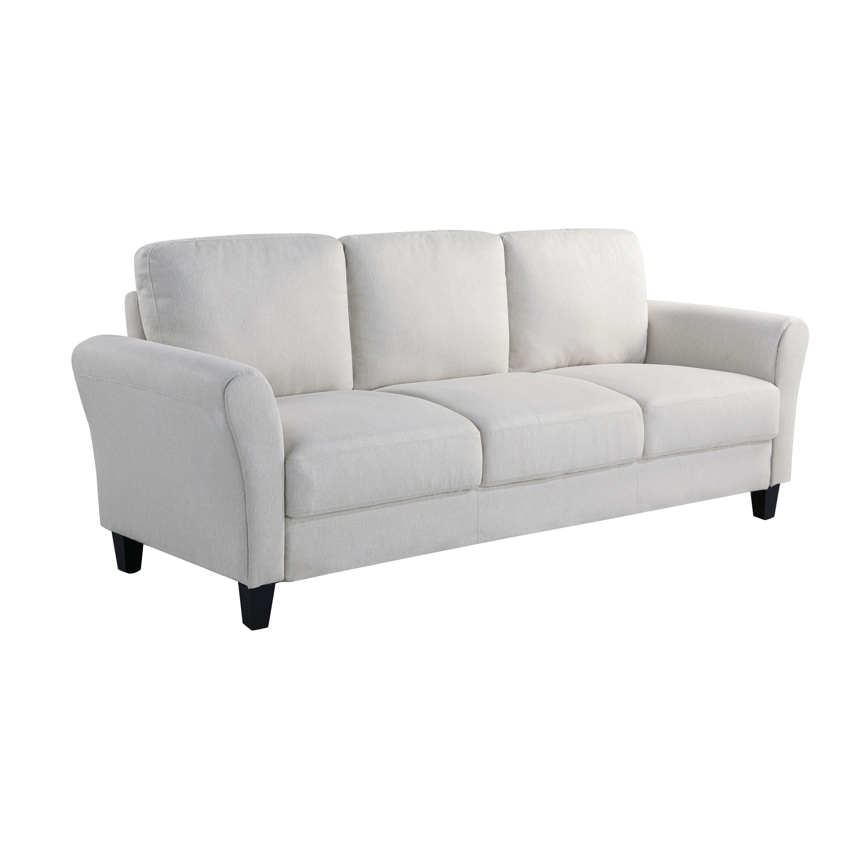 Lifestyle Solutions Alexa Sofa with Rolled Arms, Oyster Fabric