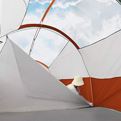 CAMPROS CP Tent 12-Person-Camping-Tents,3 Room Family Tents,Waterproof Windproof Family Tent with Top Rainfly,6 Large Mesh Windows,Double Layer