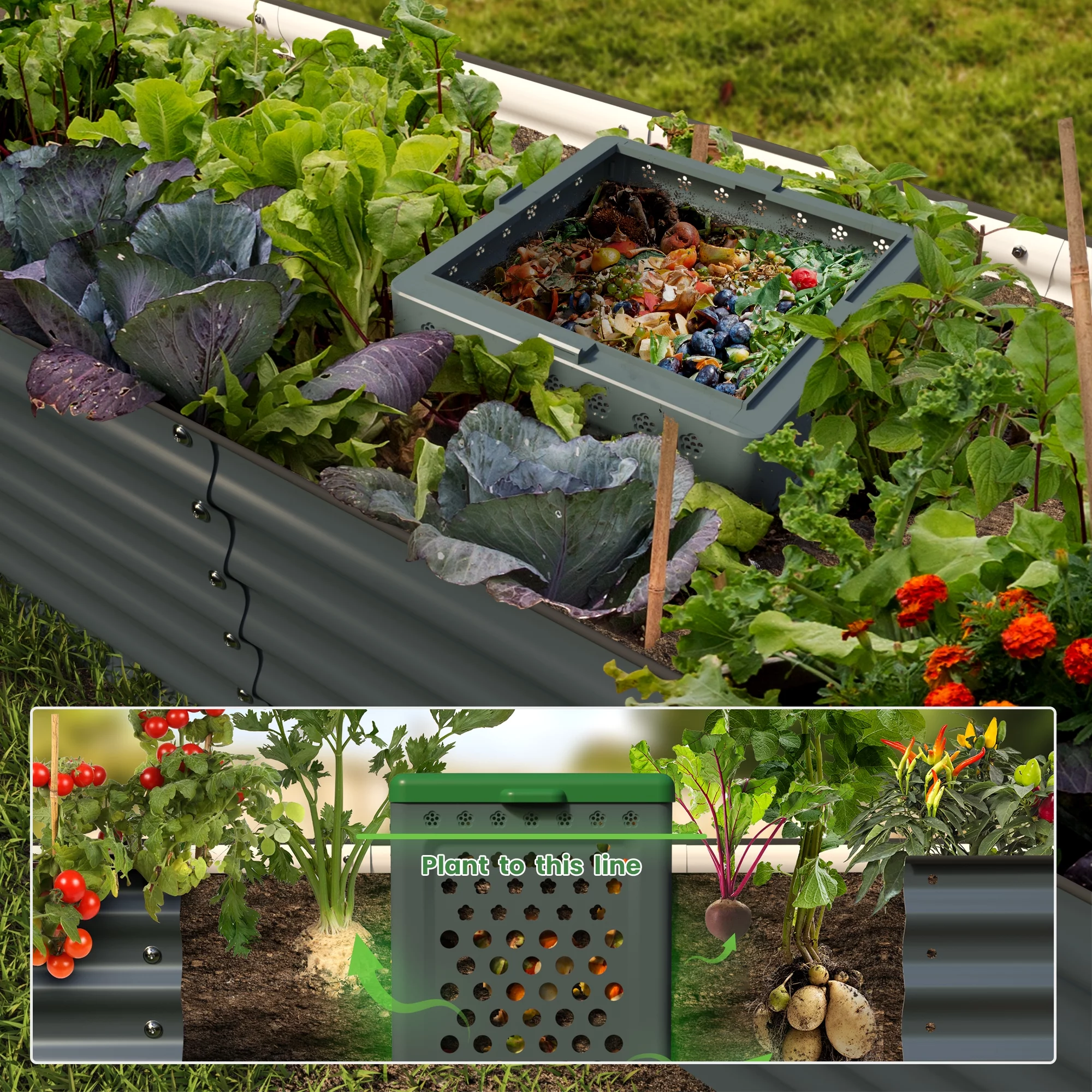 Olle Gardens Worm  / Compost Bin Outdoor. Sits Inside of your garden bed.