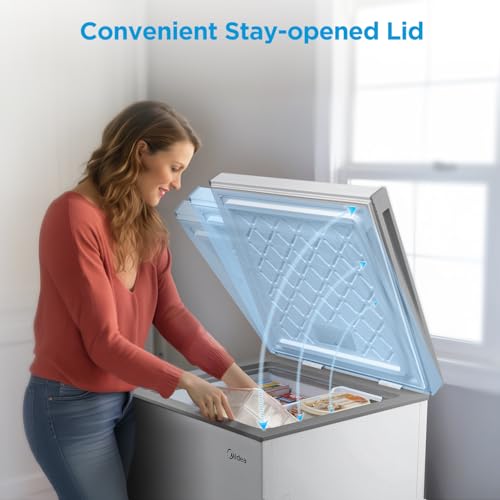 Midea MERC04C4BAWW 3.5 Cubic Feet Chest Freezer, Cu.ft-Convertible, White