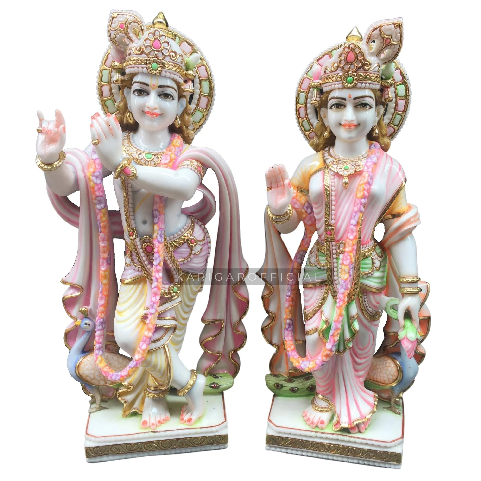 Radha Krishna statue Murti Large 30 inches Marble Radha Krishna idol Multicolor Divine Couple statue Radha Krishna figurine Handpainted Special