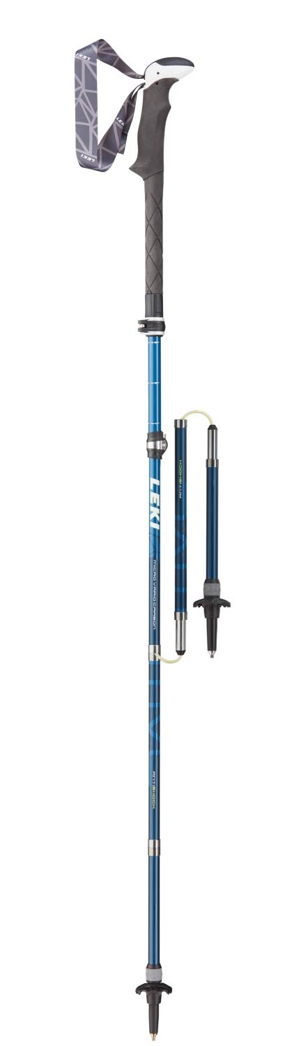 Leki Micro Vario Carbon Antishock Trekking Poles White Blue Lime Green