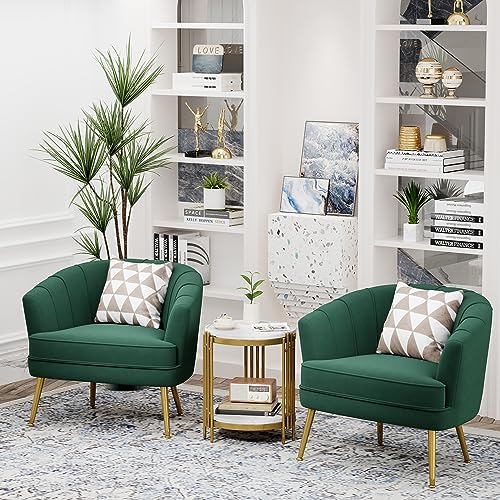 Andeworld Velvet Accent Chair, Upholstered Modern Single Sofa Side Chair