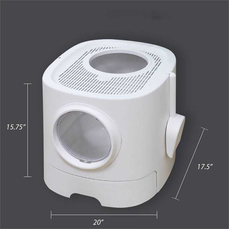 Hanamya Extra Large Cat Litter Box with Scoop, Front Entry and Top Exit CLB002WT - Pet Supplies online store