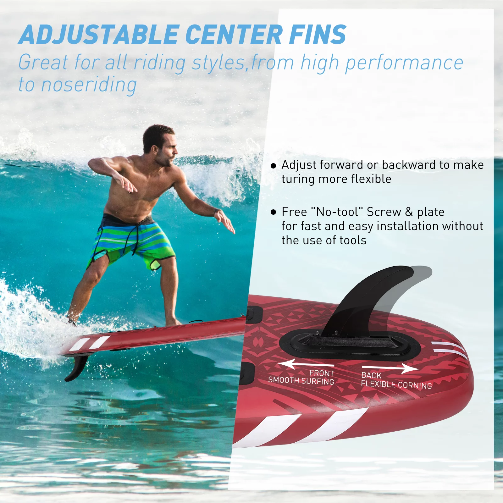 Inflatable Paddle Board SUP, 10'6×33"×6" Stand Up Paddle Boards for Adults Paddleboards with SUP Accessories, Backpack, Camera Mount