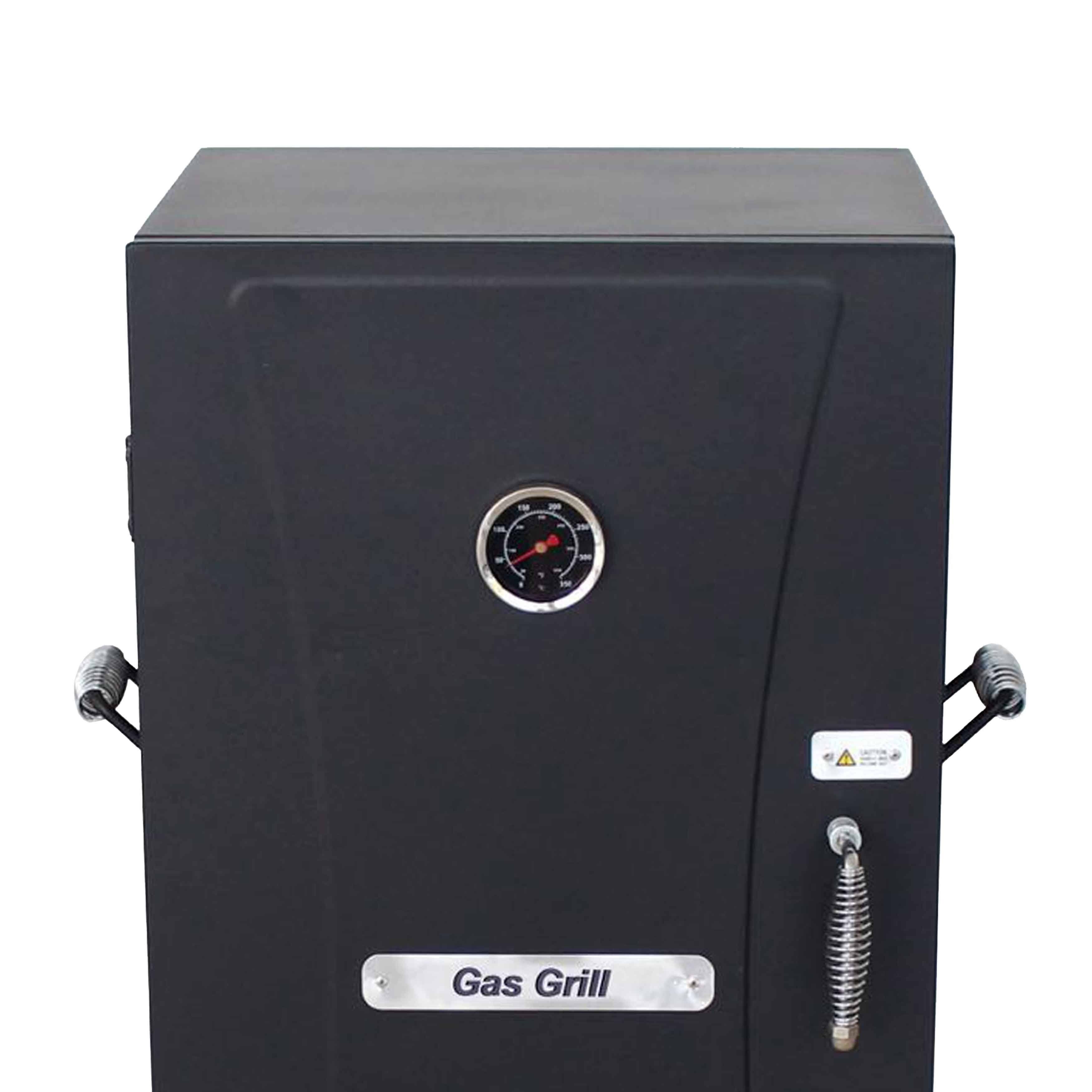 Aleko Bbqs03g Vertical Offset BBQ GAS Smoker with Temperature Gauge - Black