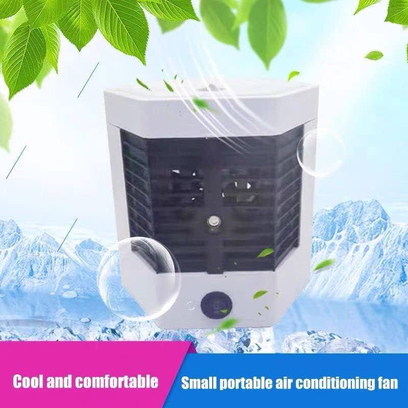 Portable air conditioner, personal air cooler, 2-speed, mini air conditioner, table fan in room and office, air humidifier, air cooler with USB cable