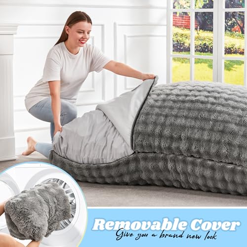 Hobestluk 3 in 1 Bean Bag Chair Giant Bean Bag Chairs Convertible Bean Bag Floor Cushion with Machine Washable Cover