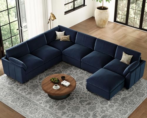 Belffin Extra Large Modular Sectional Sofa,106.3" 4-Seater L Shaped Couch,Velvet Convertible Sectional Couches for Living Room