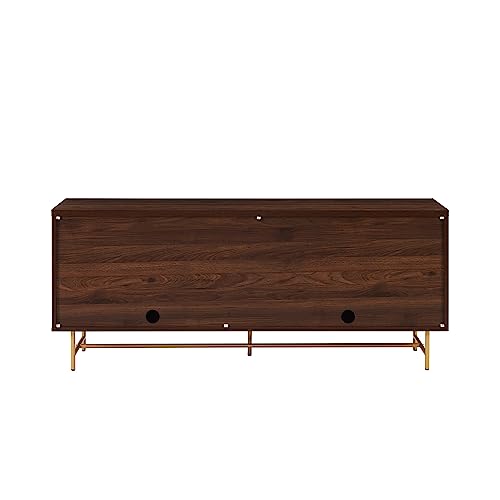 Walker Edison Reema Fluted 4-Door Kitchen Sideboard Buffet Console, 69 Inch, Coastal Oak