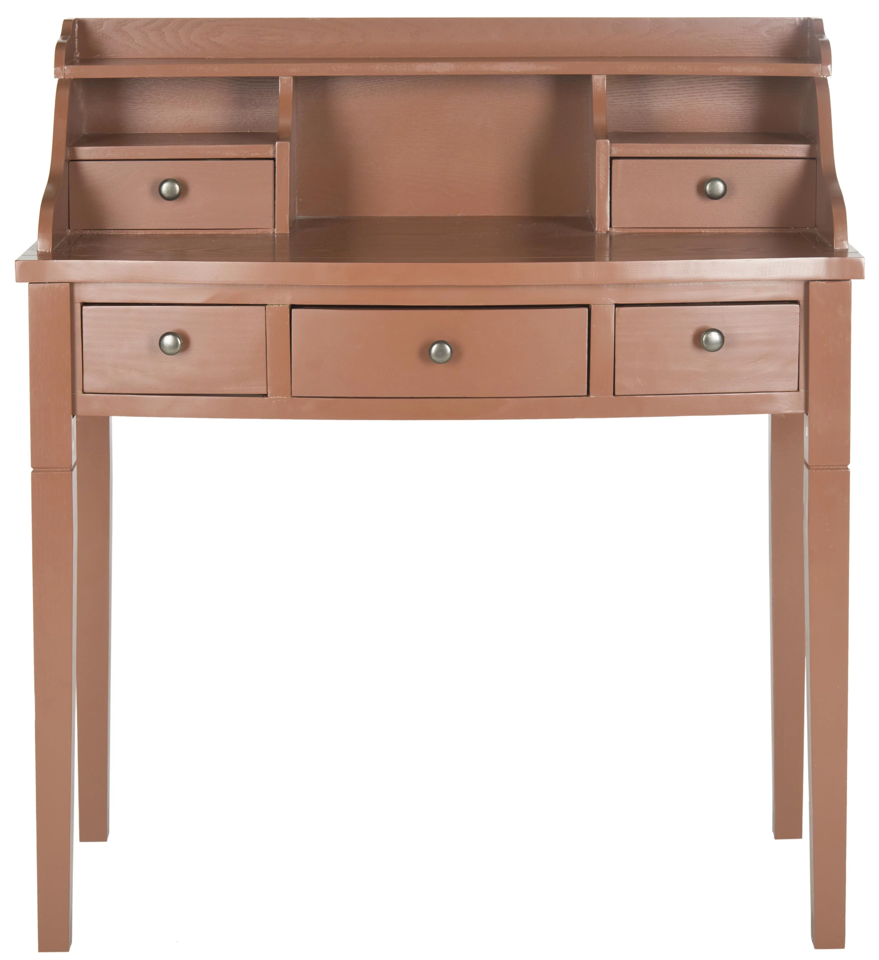 SAFAVIEH Landon Solid Contemporary 5 Drawer Writing Desk, Henna Brown