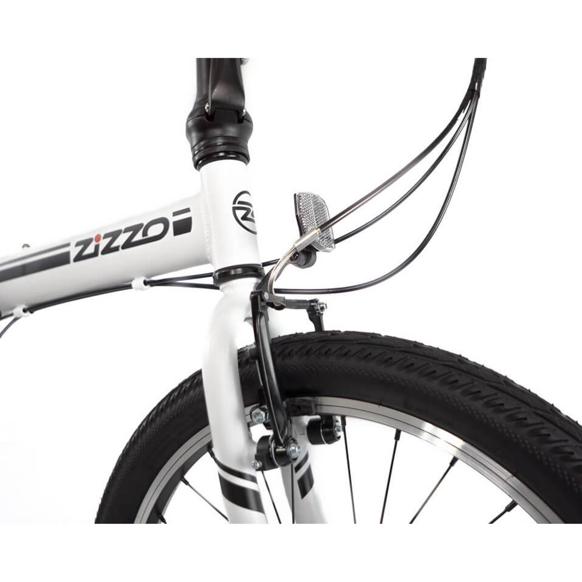 Zizzo Campo 7-Speed Aluminum 20x22 Folding Bike - White
