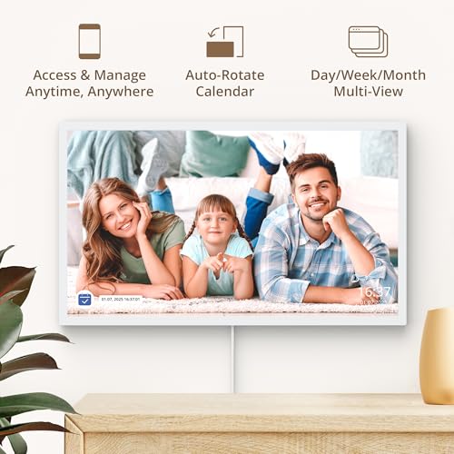 Dragon Touch 15.6" Digital Calendar Chore Chart – 1080P Full HD Interactive Touchscreen, Smart Family Planner