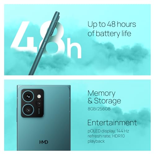 HMD Skyline 5G | Android 14 | Unlocked Smartphone | Dual SIM | US Version | 8/256GB | 6.55" 144Hz pOLED Screen | 108MP Triple Camera | 50MP Selfie