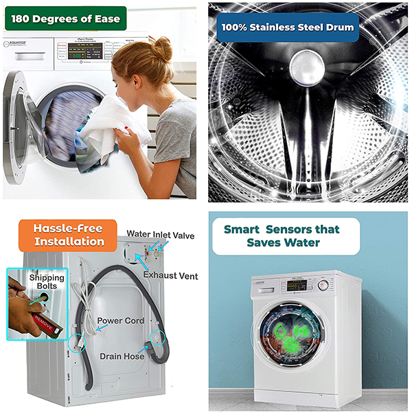 Equator 2020 24&prime;&prime; Combo Washer Dryer White Winterize+Quiet