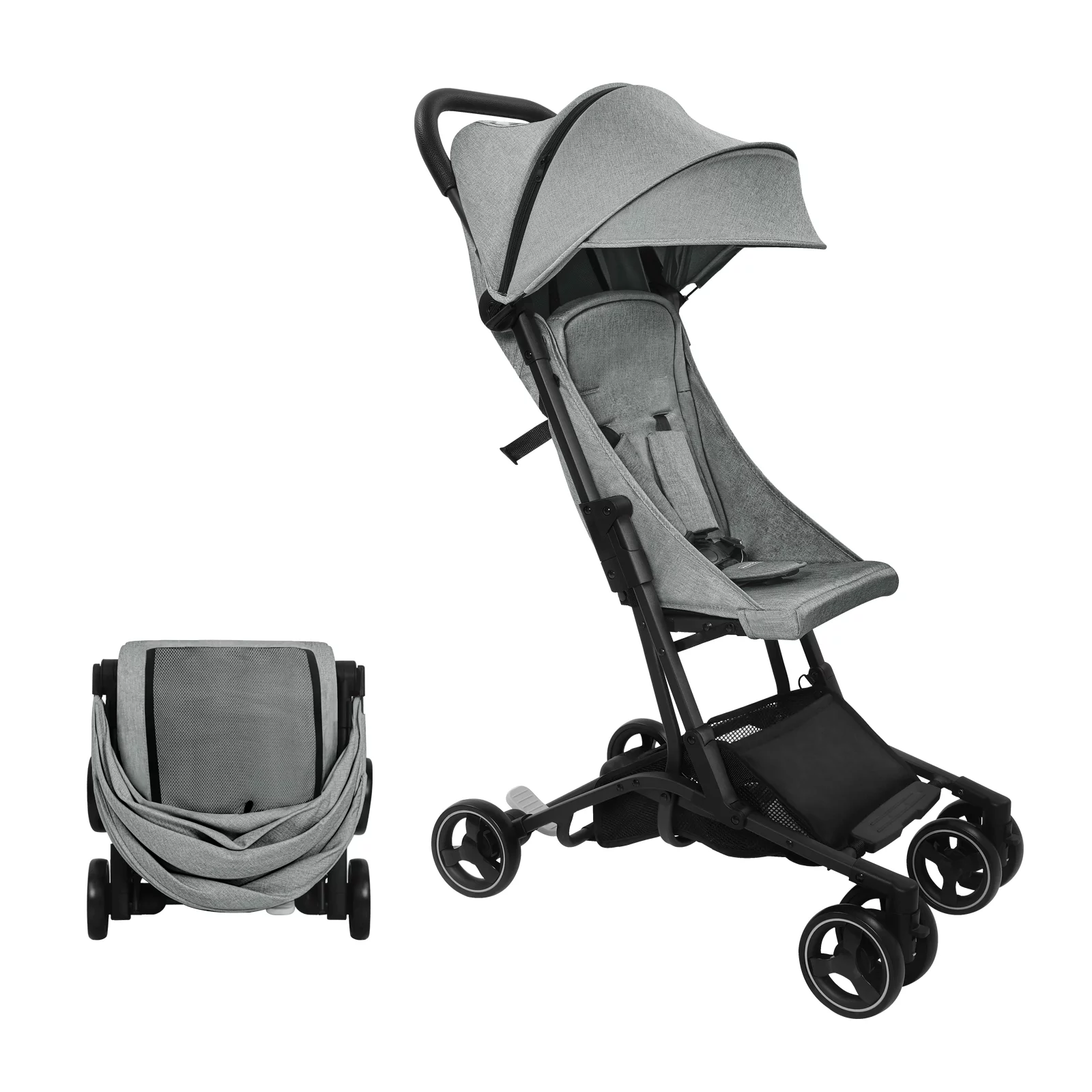 HARPPA Lightweight Travel Stroller, Compact Umbrella Stroller for Babies, Easy Folding, Black