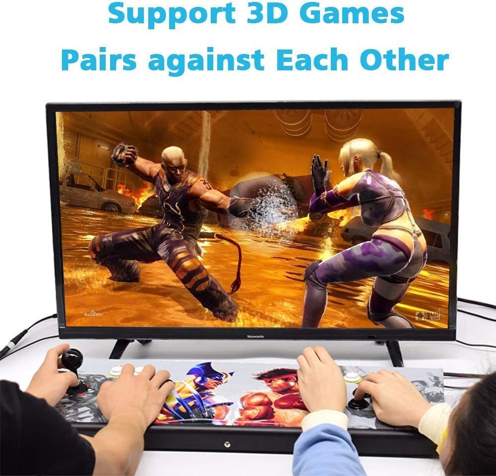 XFUNY Arcade Game Console 1080P 3D & 2D Games 8000 in 1 Pandora's Box 3D 2 Players Arcade Machine with Arcade Joystick Support Expand 8000+ Games for
