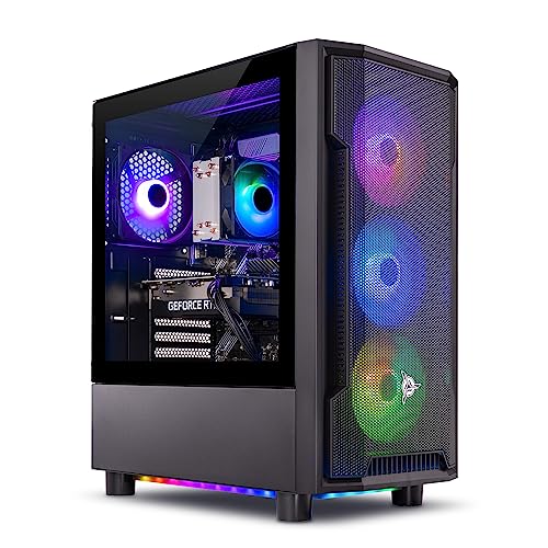 Skytech Nebula Gaming PC Desktop, Ryzen 5 5600 3.5 Ghz (4.4GHz Turbo Boost), NVIDIA RTX 3050 6GB GDDR6, 1TB SSD, 16GB DDR4 RAM 3200, 650W Gold PSU