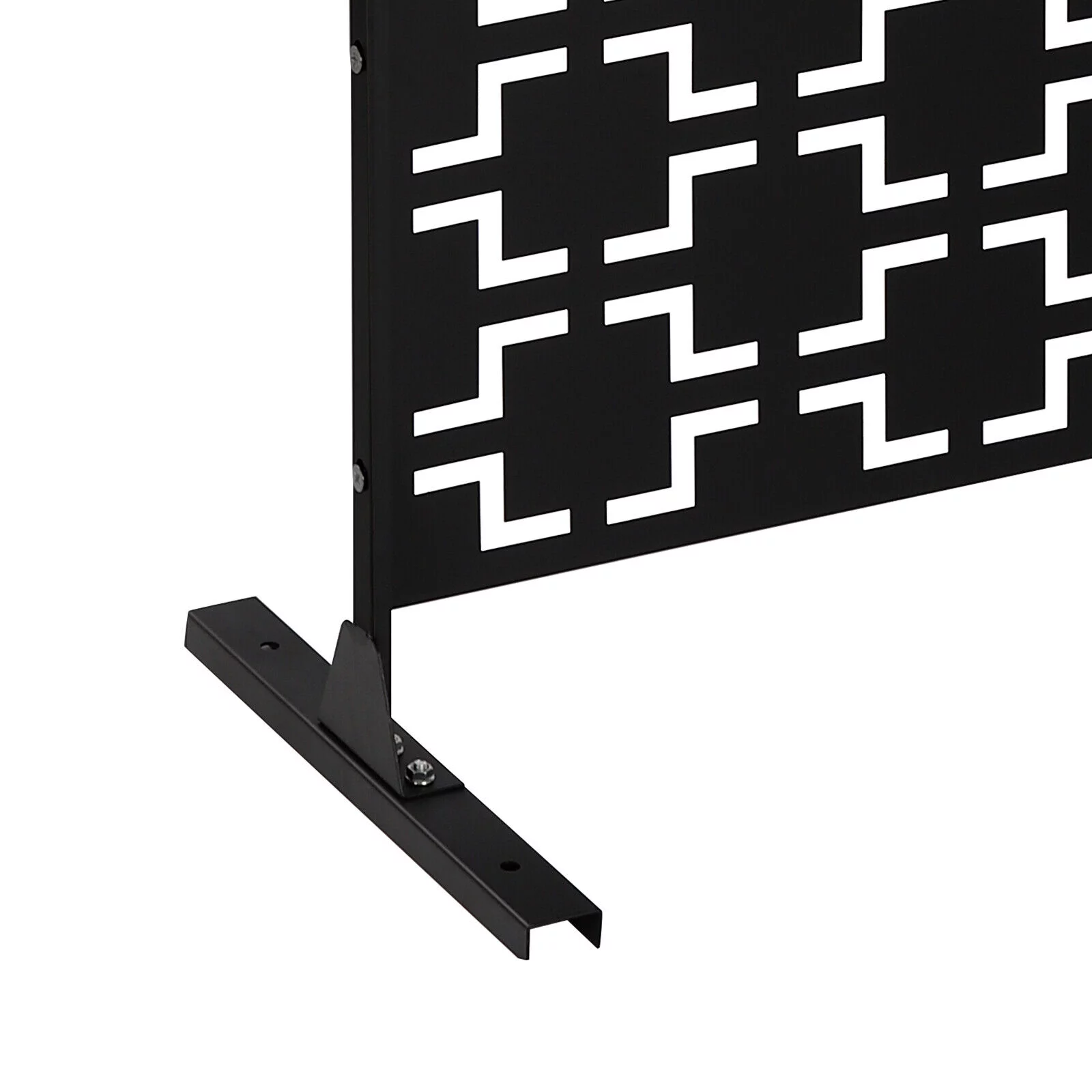 ZhdnBhnos Outdoor Decorative Privacy Screen Panel with Stand, Freestanding Planter Wall Metal Yard Fence Panels Black