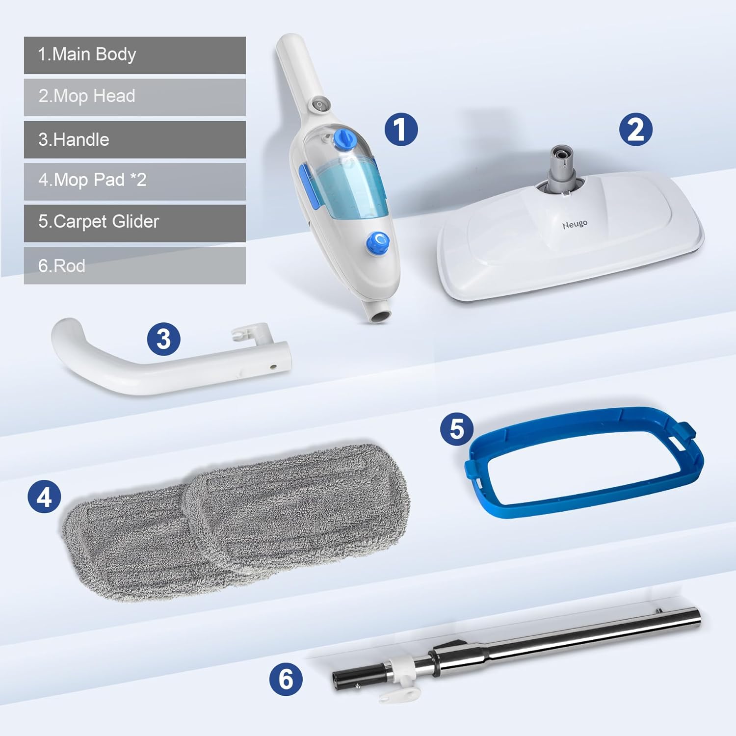Steam Mop for Hardwood Floor Cleaning, Steamer Mop Lightweight for Vinyl, Laminate, Carpet