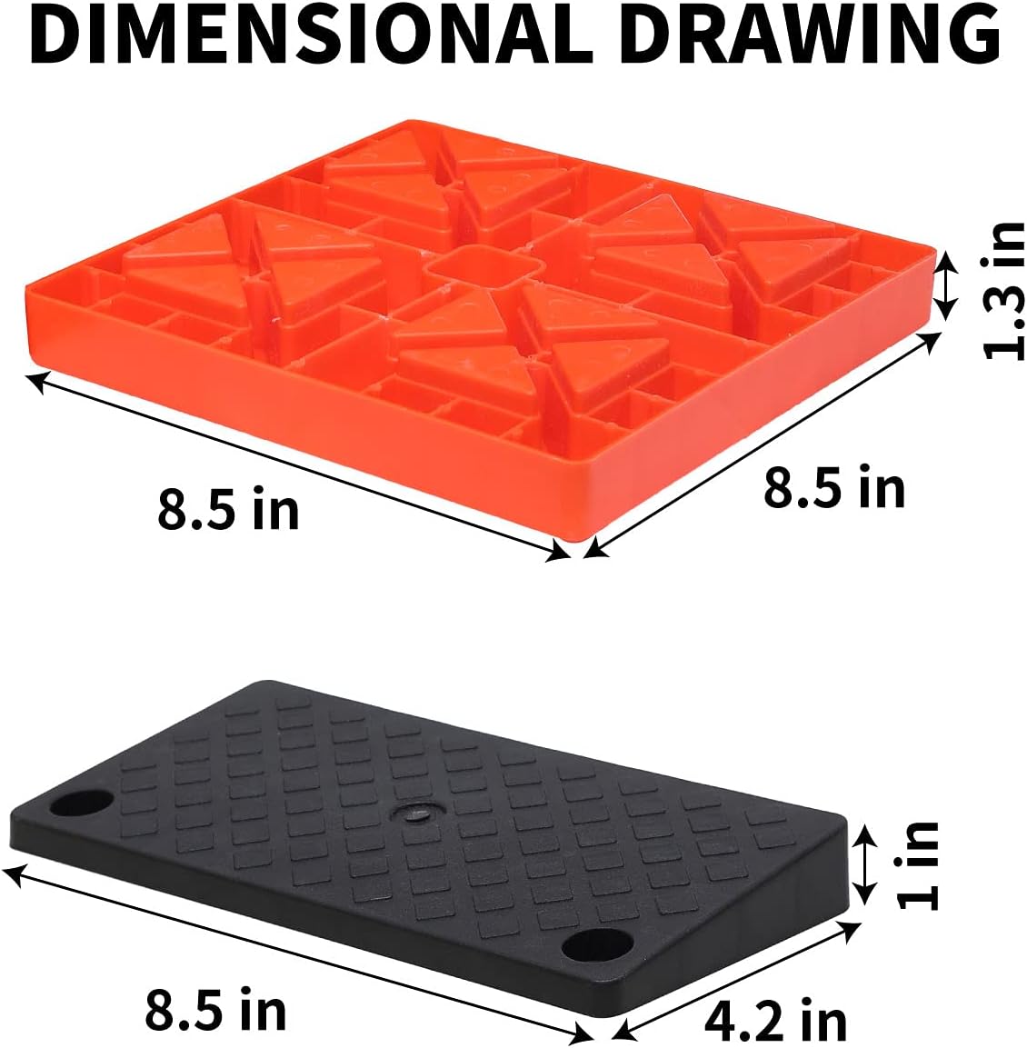 Homeon Wheels Rv Leveling Blocks,Used for Leveling Single Wheels,Heavy Duty Leveling Blocks and Chocks Anti-Slip Pads Design