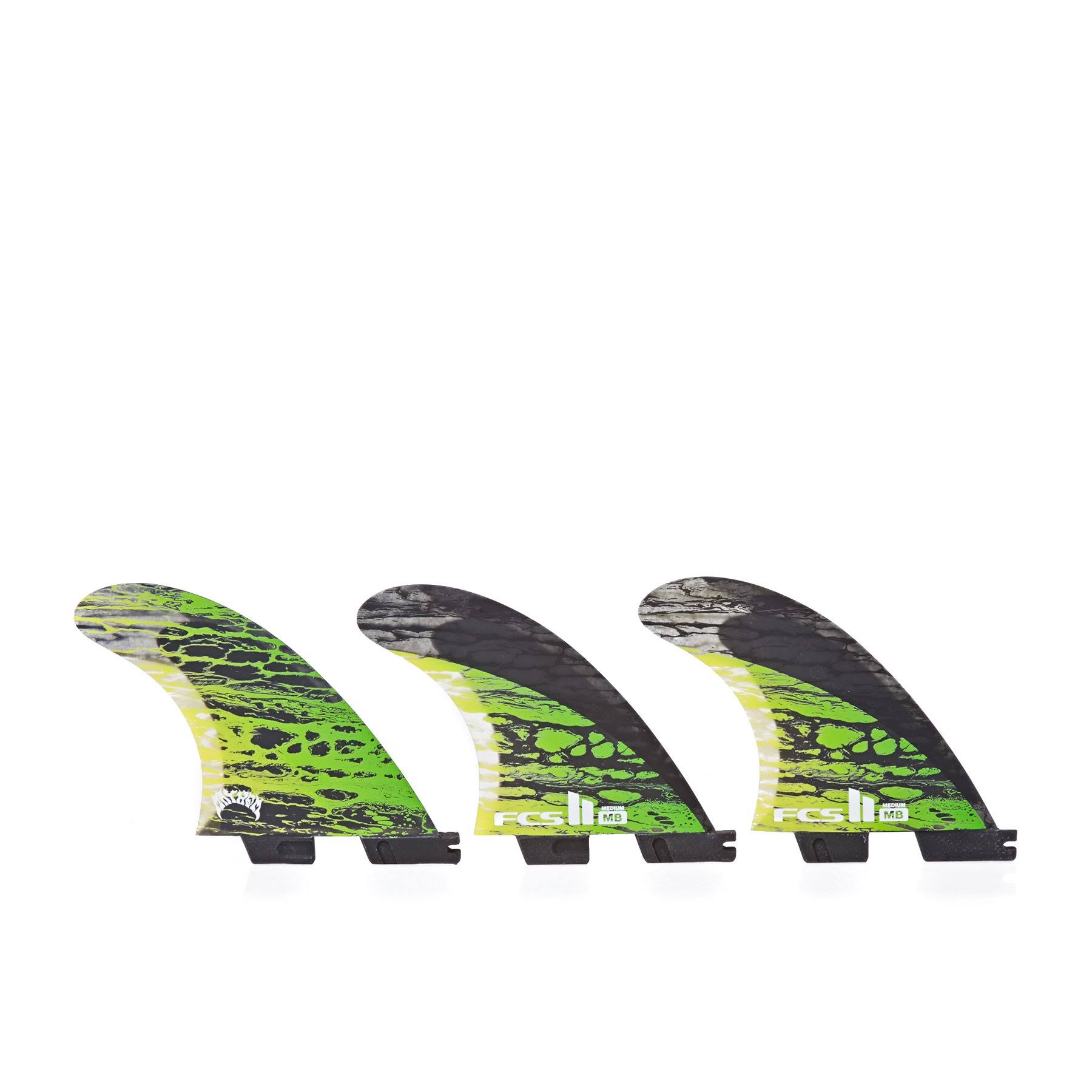 FCS II Matt Biolos PC Carbon Tri Fins Medium / Green