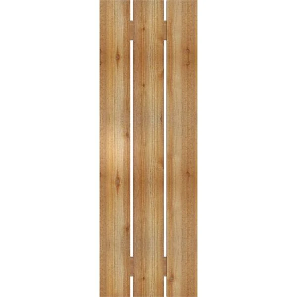 Ekena Millwork RBS06S17X052RWR 17 1/8x22W x 52x22H TimberCraft Three 5 3/8x22 Boards Spaced Board-n-Batten Shutters, Rough Sawn