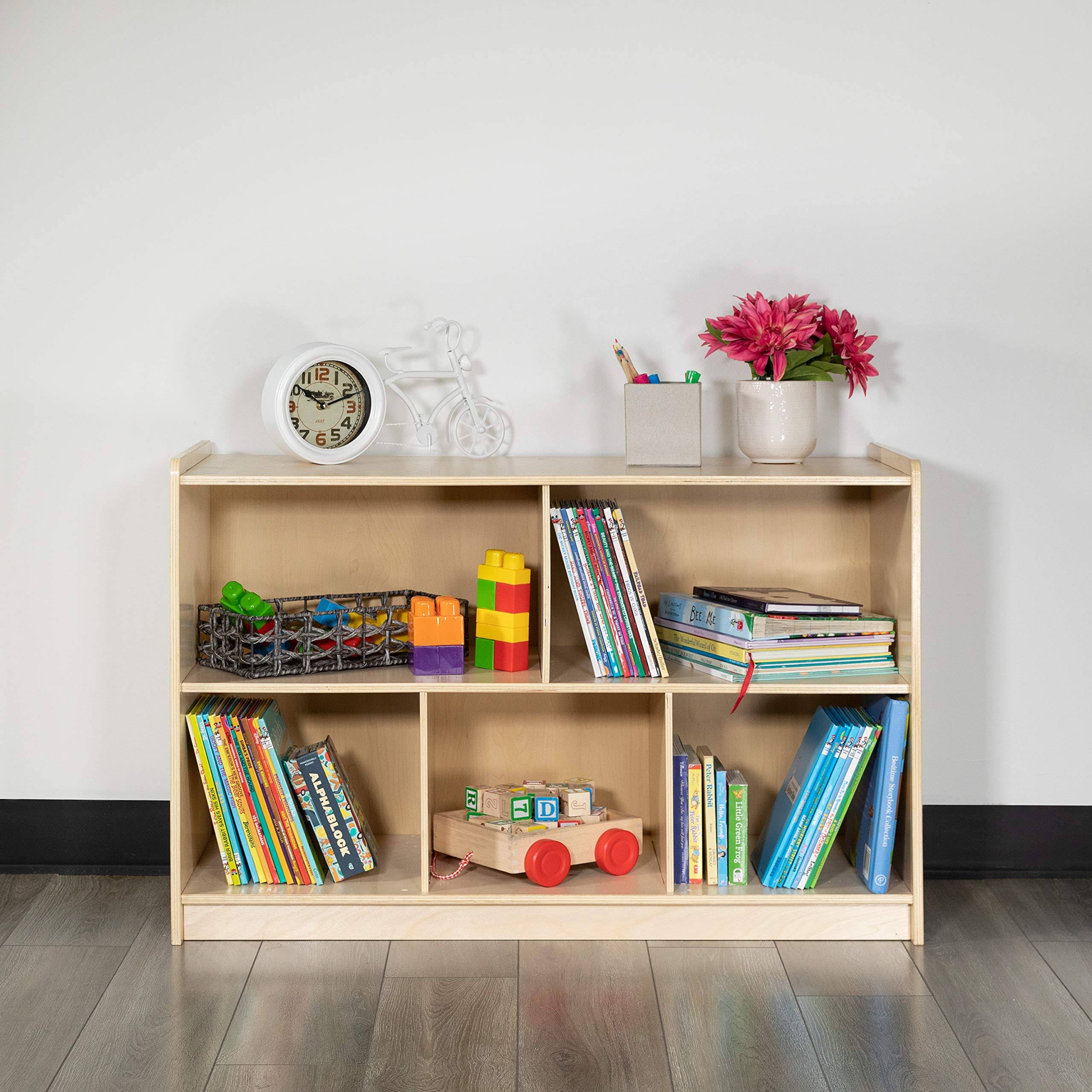 Flash Furniture Wooden 5 Section School Classroom Storage Cabinet for Commercial or Home Use - Safe, Kid Friendly Design - 24x22