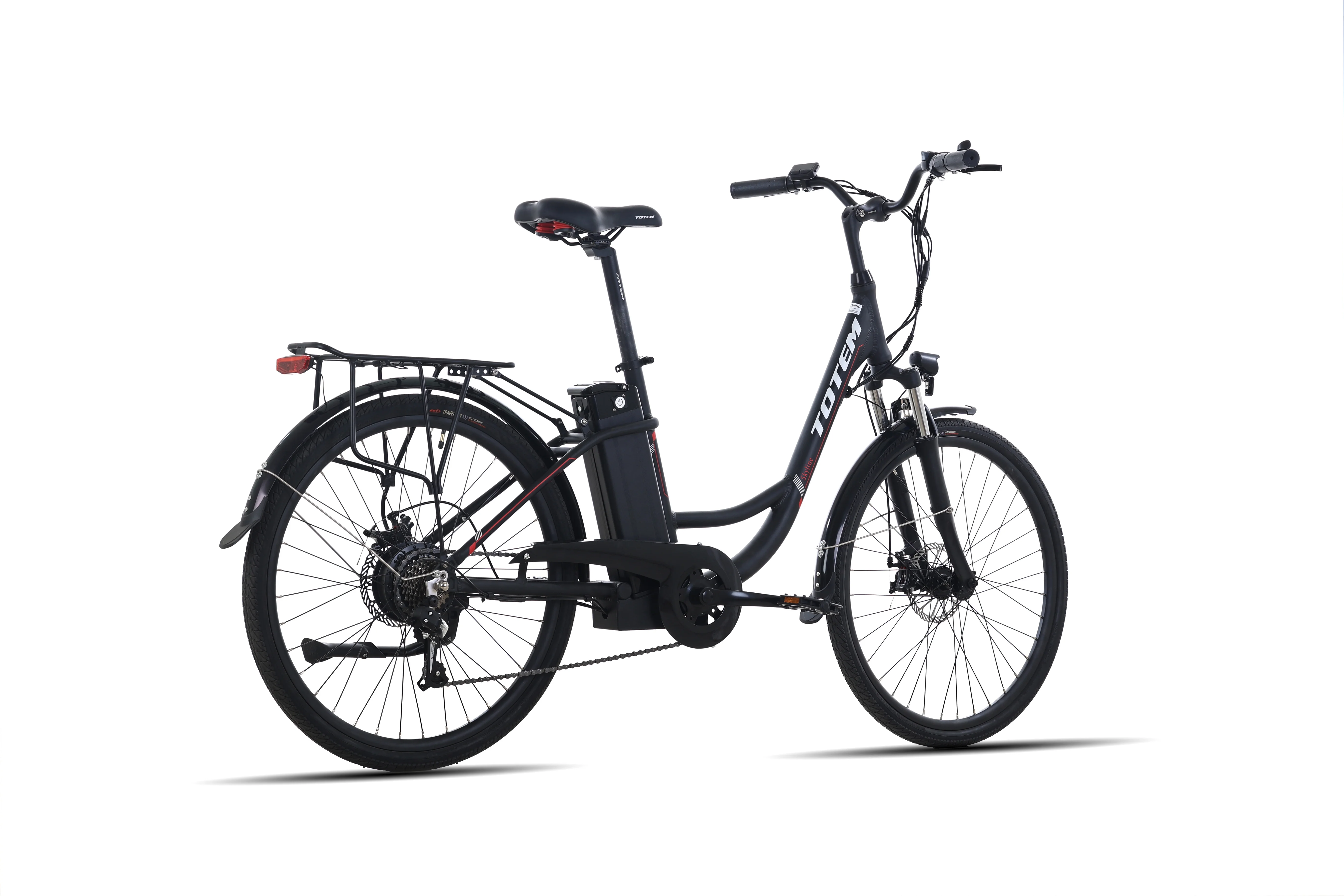 Ltmate Skyline Electric Bike for Adults, 26” Ebike 350W Powerful Motor, 36V 10.4Ah Removable Battery Electric Cruiser Bike, Shimano 7-Speed Gears