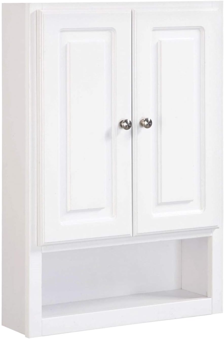 Design House Concord Bathroom Wall Cabinet 2-Door, 1-Shelf, 21 x 30, White
