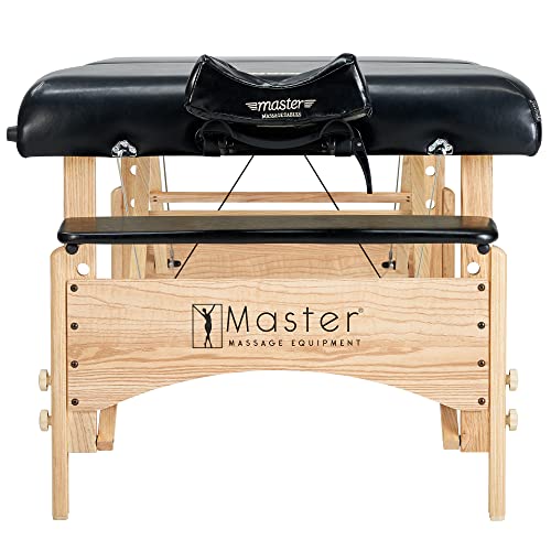 Master Massage Gibraltar Olympic LX Portable Massage Table Extra Wide Beauty Bed, Extra Wide for Larger Clients (32" Width), Black